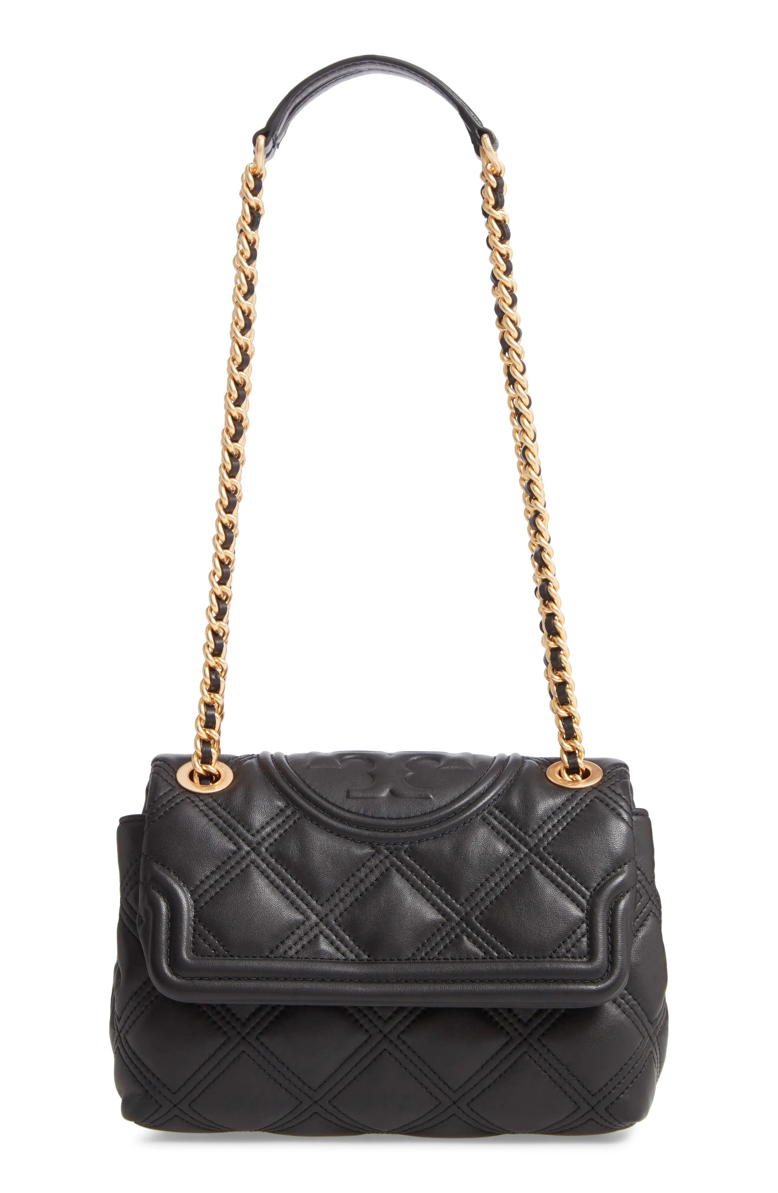 Tory Burch Small Fleming Distressed Convertible Shoulder Bag in Black at Nordstrom | Nordstrom