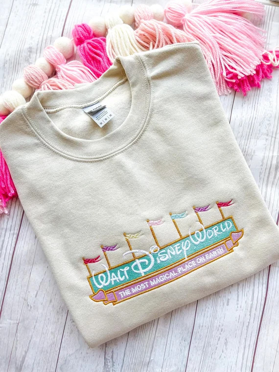 WDW Embroidered Crewneck Sweatshirt  Sand | Etsy | Etsy (US)