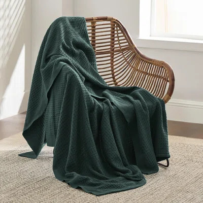 Bedsure 406gsm 100% Cotton Blanket Breathable Waffle Weave Throw Blanket GentleSoft™️ | Wayfair North America