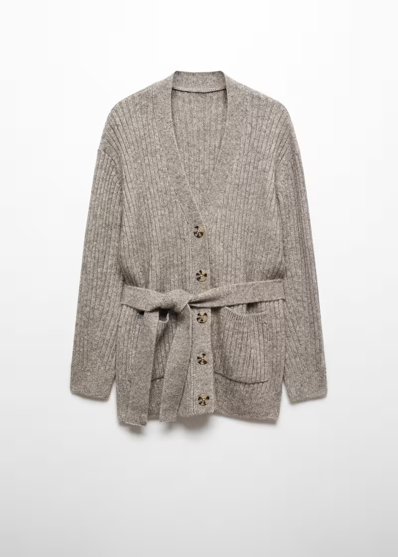 Buttoned ribbed cardigan -  Women | Mango United Kingdom | MANGO (UK)