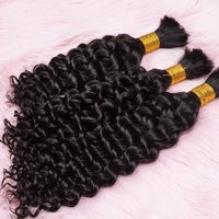 Human Hair Bulk Brazilian Remy Curly Bulk For Braiding Loose No Weft Full To Bottom 1 Bundle 100G | Etsy (US)