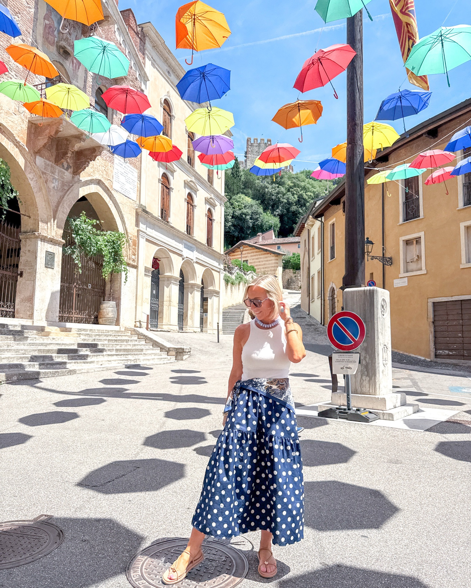 My ootd for days 3 and 4 in Italy. 
• polka dot skirt - size XS. 
• built in bra tank - size XS. 
• white linen dress - size XS.

#LTKootd #LTKSeasonal #LTKTravel