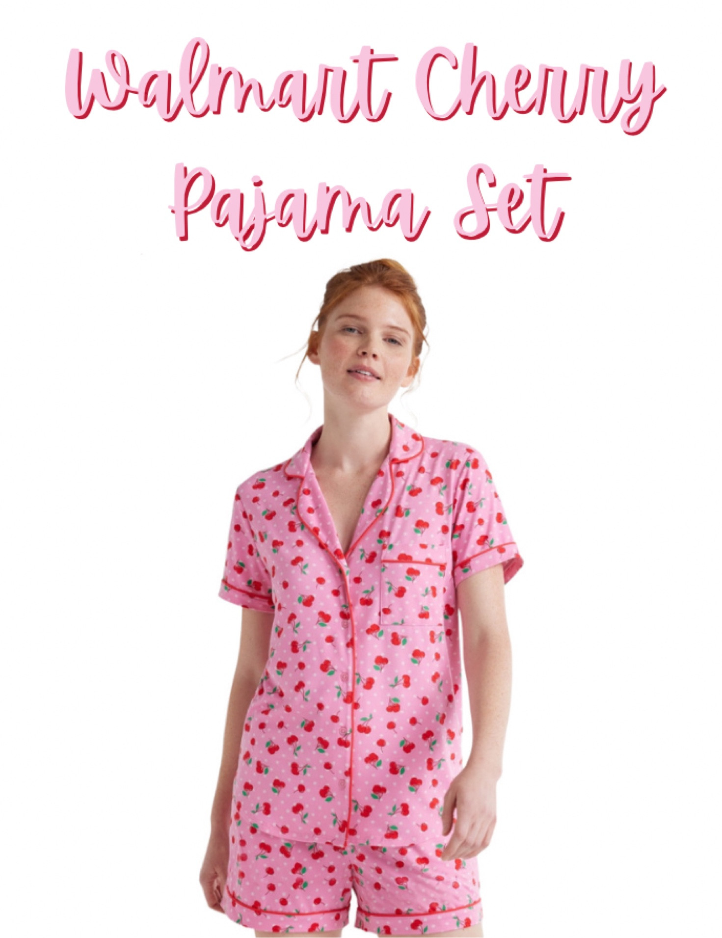 #pajamaset #valentinespajamaset #walmart #pink #cherries #preppy 

#LTKfindsunder50 #LTKSeasonal