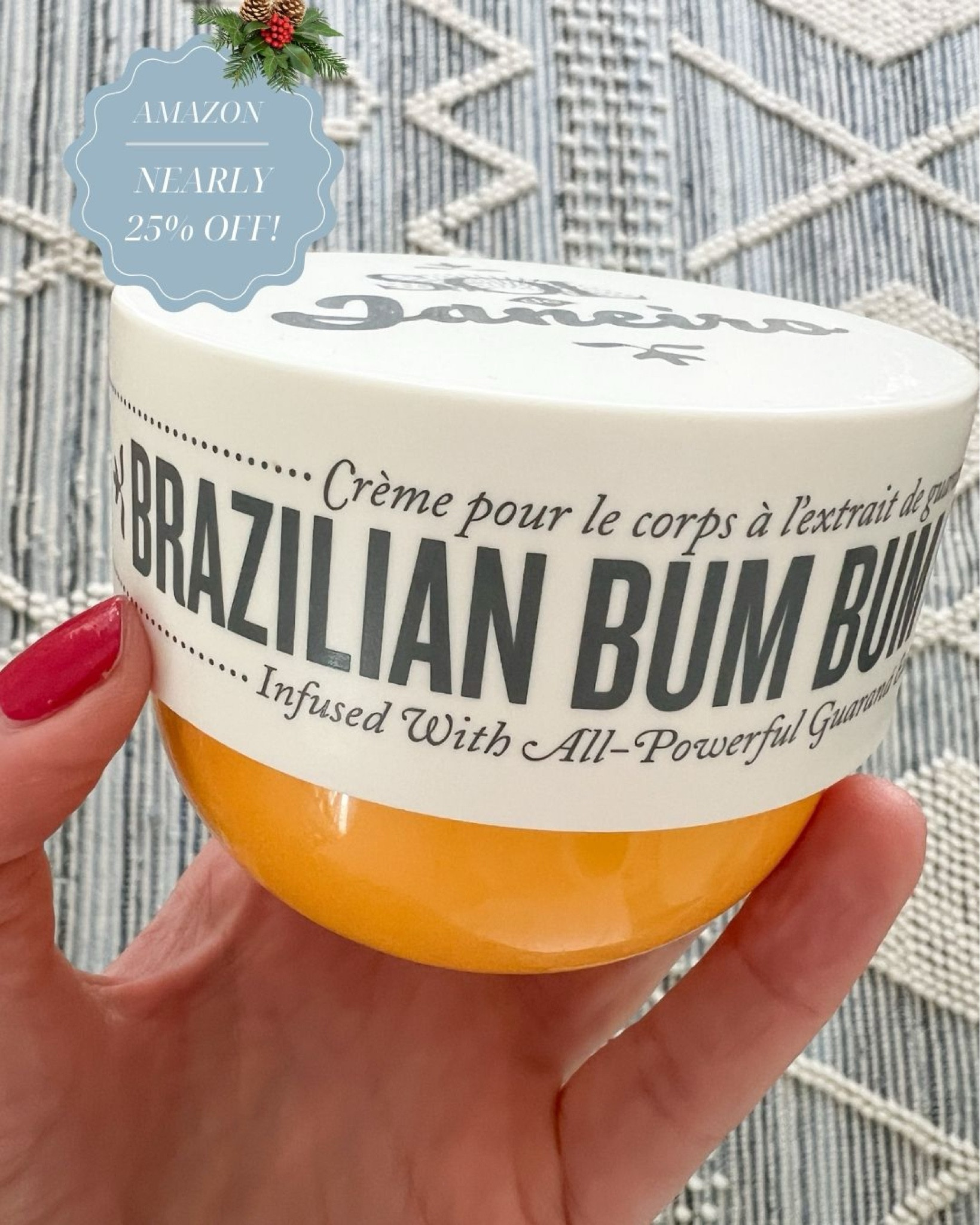 Amazon Cyber Monday deal! A rare sale on Sol de Janeiro's firming Brazilian bum bum cream. It not only smells heavenly but it's ultra thick & moisturizing as well!
-
gifts for teen girls, amazon cyber monday sale, womens gift ideas, gifts for her, teen girl stocking stuffer ideas, women's stocking stuffers, amazon beauty, moisturizer, body lotion, beach vacation must haves, beauty deals 

#LTKSaleAlert #LTKCyberWeek #LTKBeauty