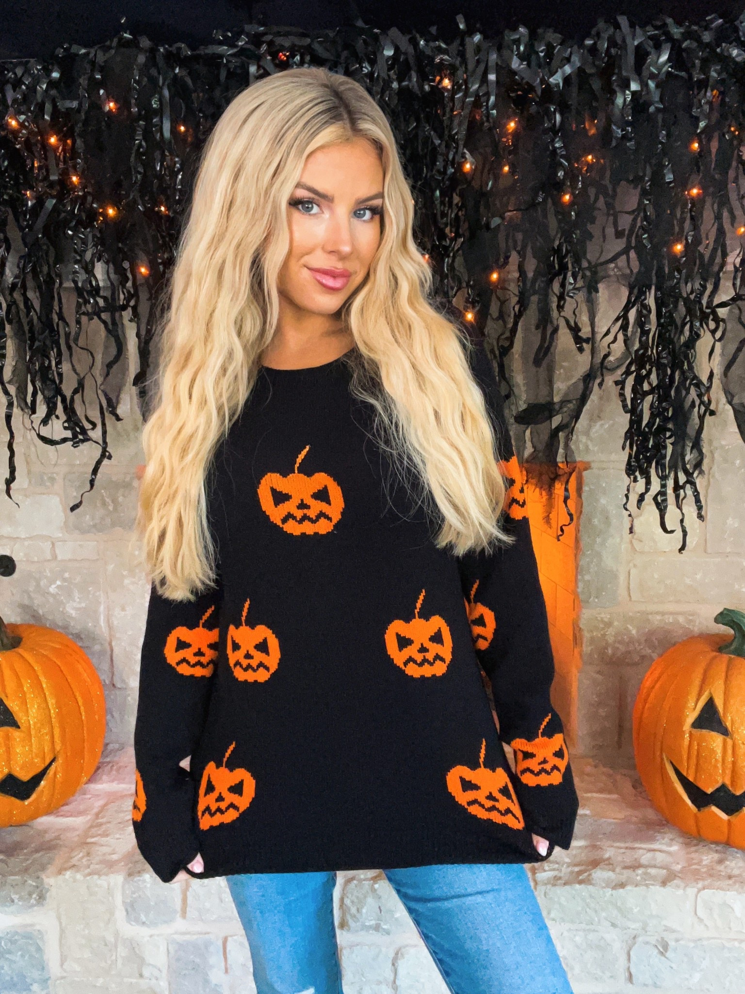 Halloween sweater. Halloween amazon finds. Soft and stretchy sweater 