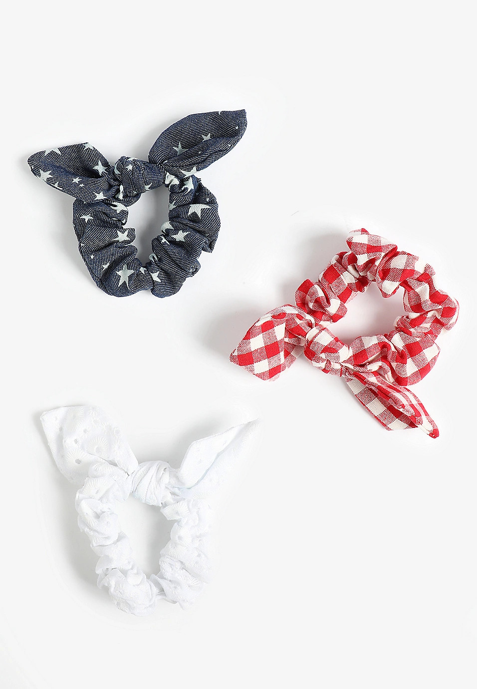 3 Pack Americana Bow Scrunchies | Maurices