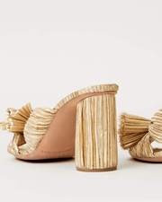 Penny Gold Pleated Bow Heel | Loeffler Randall