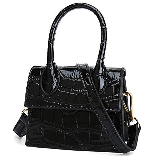 CATMICOO Mini Purse for Women, Mini Bag with Crocodile Pattern (Black crocodile pattern) | Amazon (US)