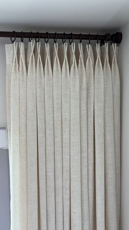 I absolutely love these panels I found on Amazon. They elevate any room and look so high end, especially after steaming and fluffing! 

linen curtains, 108” curtains, 120” curtains, white curtains, living room, wood drapery rod 

#LTKFindsUnder100 #LTKHome #LTKStyleTip