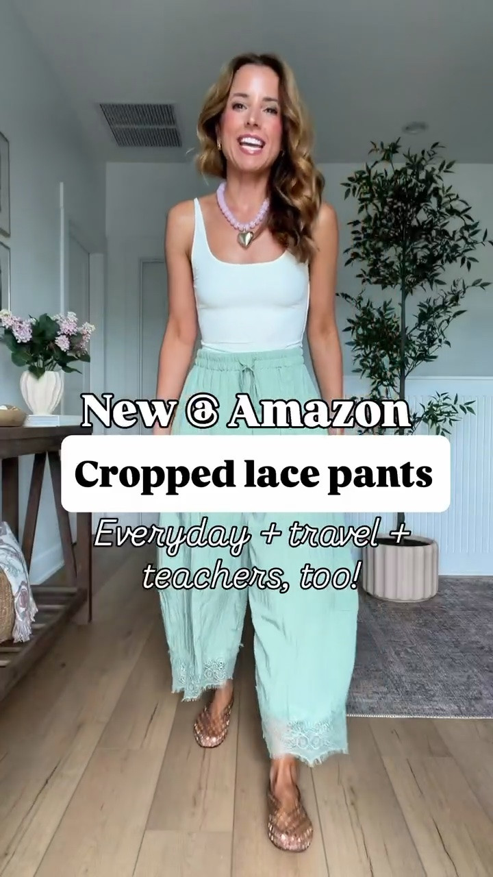 My Amazon outfit of the day! Love this lace trim crop pants in XS, could size down if in-between. Stretchy and elastic waist and super comfortable! Summer outfit. Seamless bodysuit in XS. Jelly ballet flats run a smidge big & are whole sizes only. I’m a 6.5 and sized down to a 6 per reviews. Mom outfit. School drop off outfit.

#LTKootd #LTKgrwm #LTKPetite