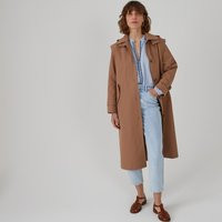 Buttoned Trench Coat with Detachable Hood in Cotton Mix | La Redoute (UK)