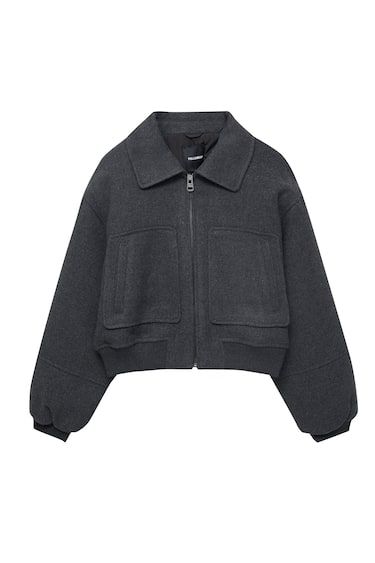 CROPPED FELT TEXTURE JACKET | PULL and BEAR UK