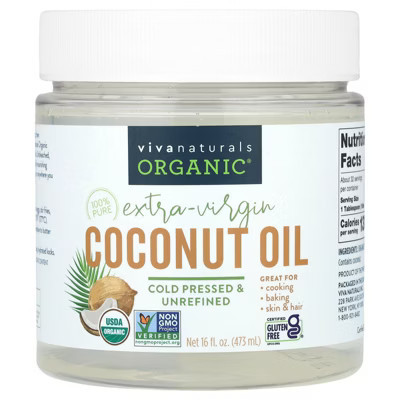 Viva Naturals Organic Extra-Virgin Coconut Oil, 16 fl oz (473 ml) | Target