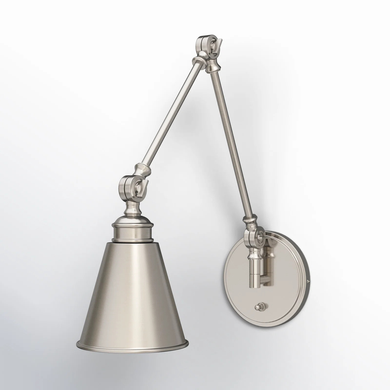 Beckham 1 - Light Plug-in Swing Arm in Satin Nickel | Wayfair North America