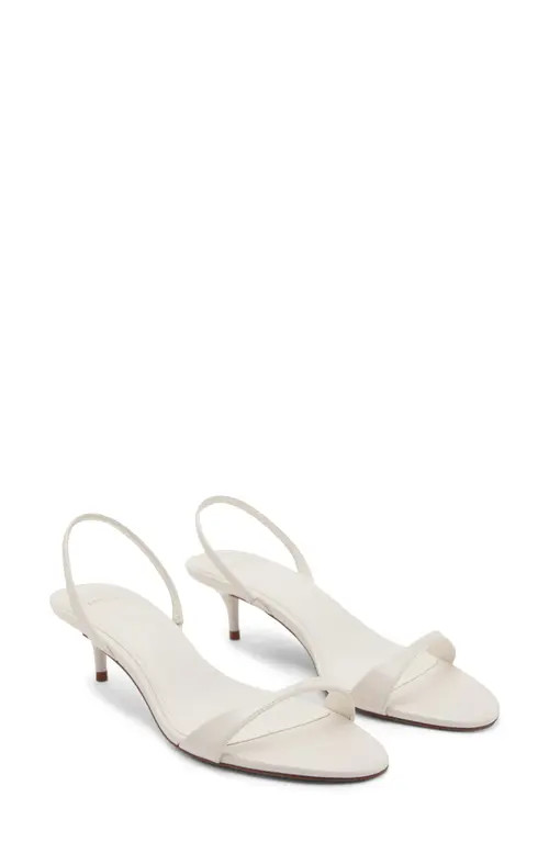 MANGO Kitten Heel Slingback Sandal in Ecru at Nordstrom, Size 8.5Us | Nordstrom