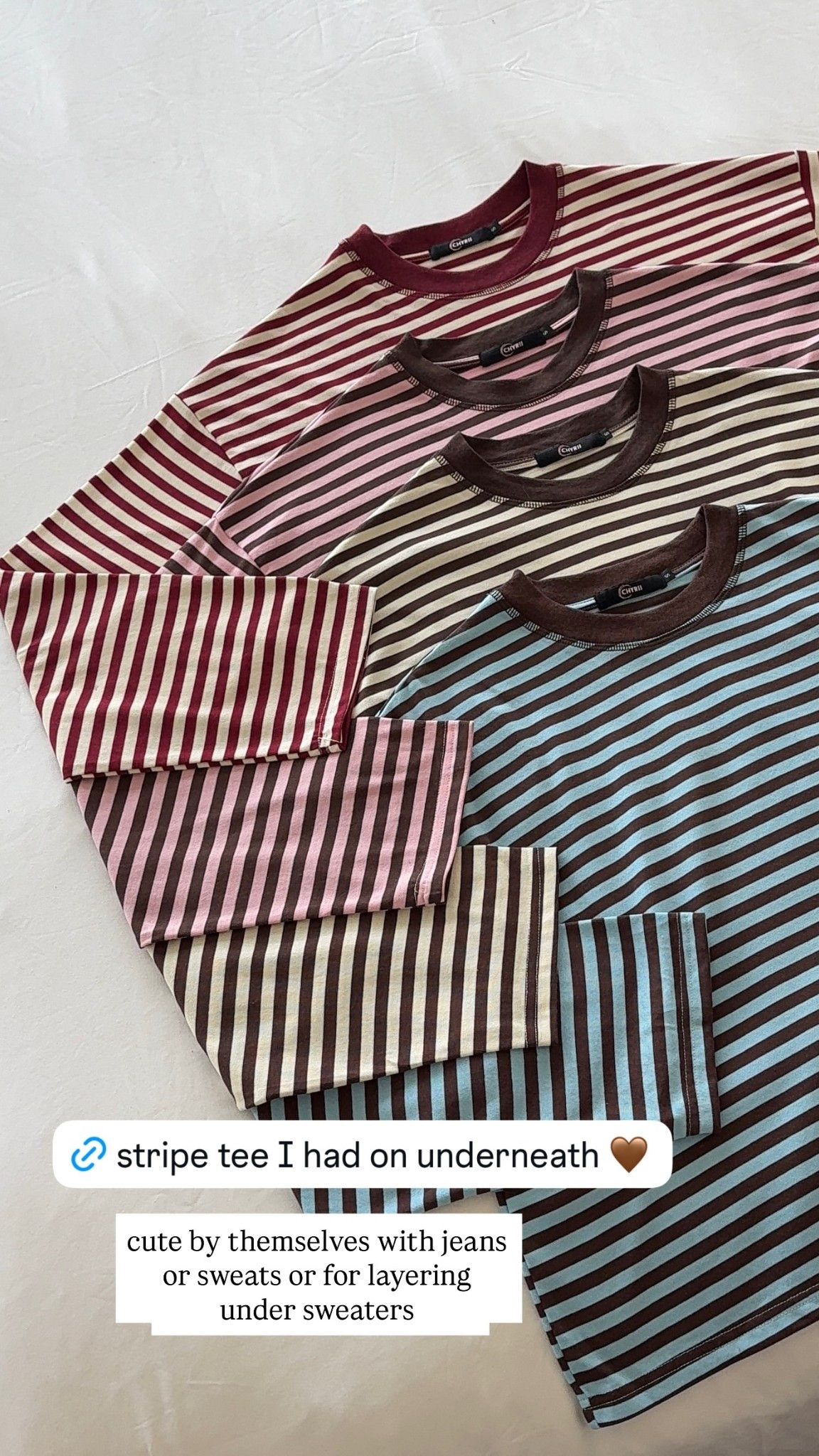 These striped long sleeve tees are under $20! cute by themselves with jeans or sweats or for layering under sweaters

@amazon @amazonfashion

#LTKgrwm #LTKSeasonal #LTKootd