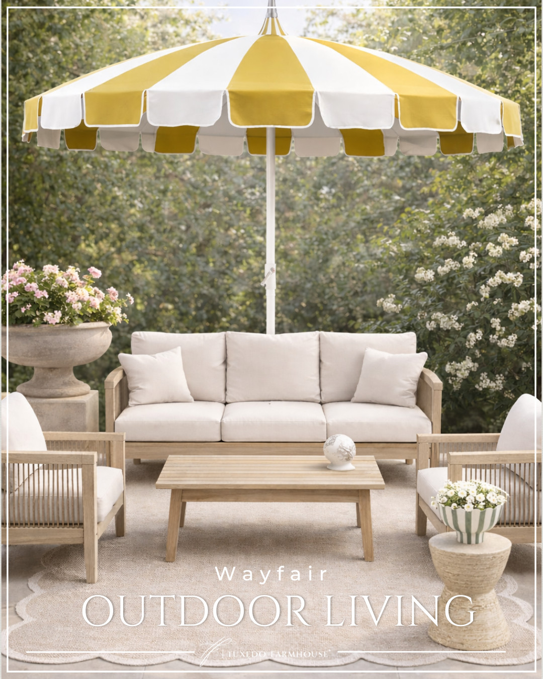 This is your sign to refresh your outdoor space ☀️
Cozy seating, warm wood tones, and the cutest striped umbrella = instant upgrade.
Everything linked ✨ #LTKhome #outdoorliving #summerstyle 

 #LTKSeasonal #LTKHome #LTKSaleAlert