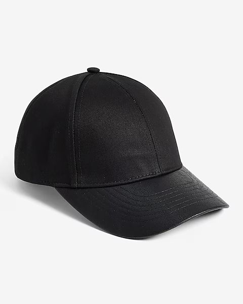 Faux Leather Brim Baseball Hat | Express