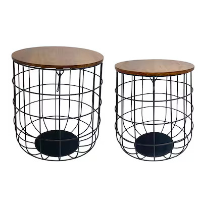 allen + roth 18-in H x 16.3-in W Black Indoor/Outdoor Round Wood Plant Stand Lowes.com | Lowe's