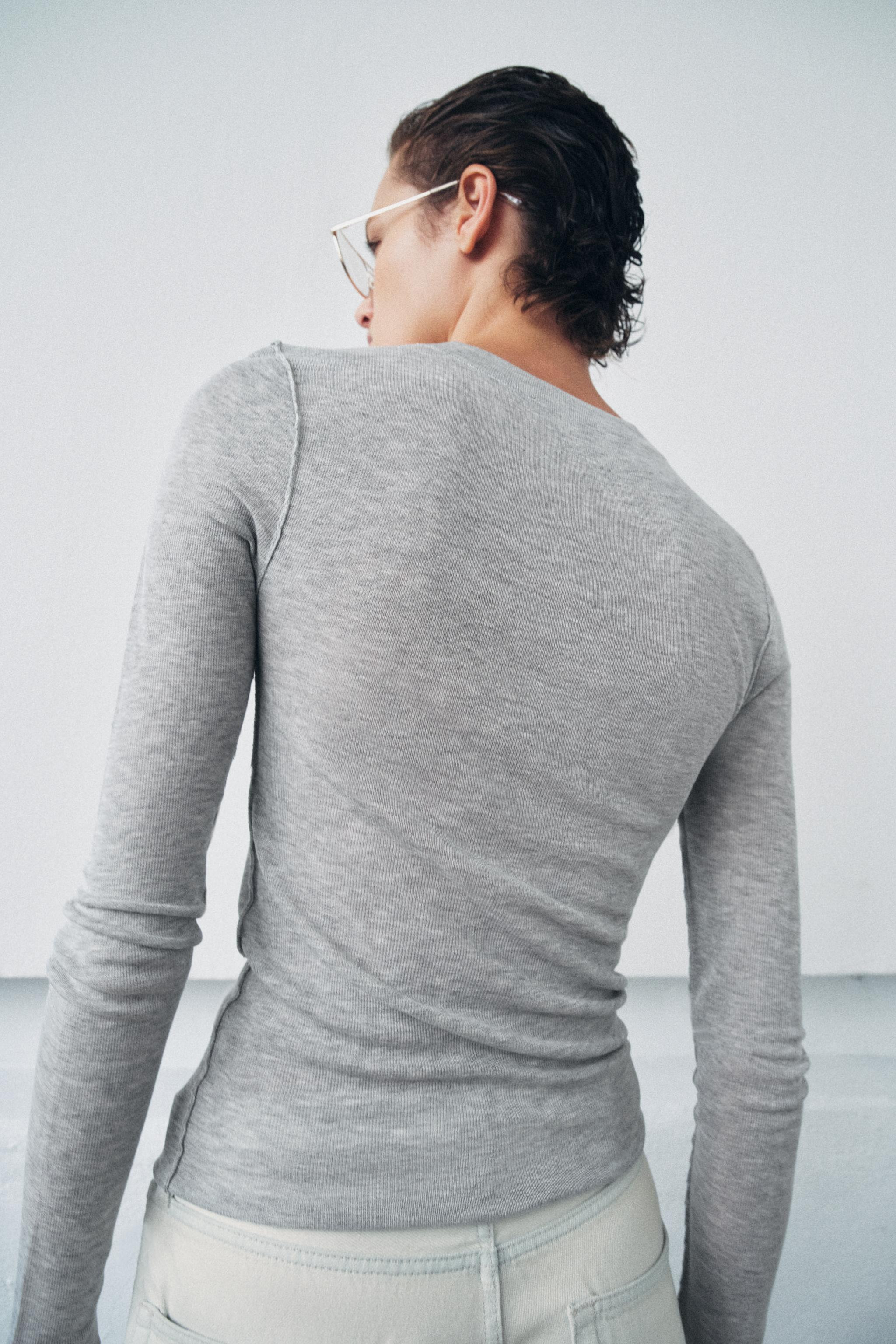 SEMI-SHEER KNIT TOP | Zara UK