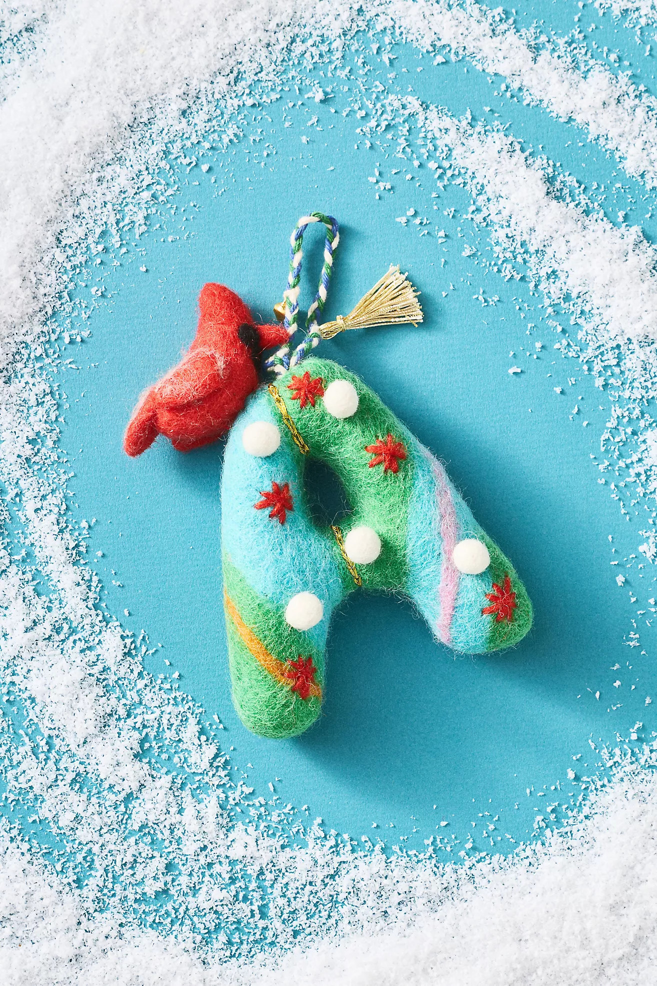 Forest Friends Monogram Wool Felt Ornament | Anthropologie (US)