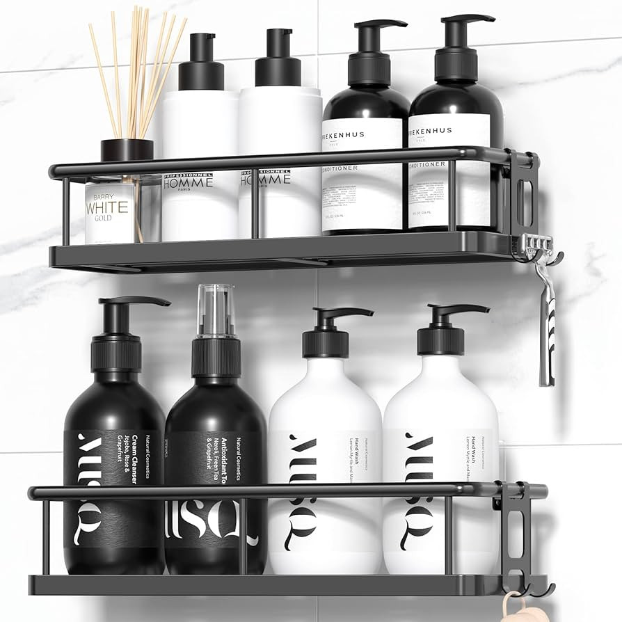 YASONIC Shower Caddy Adhesive, Rustproof Shower Shelves for Inside Shower, Large Capacity Bathroo... | Amazon (US)