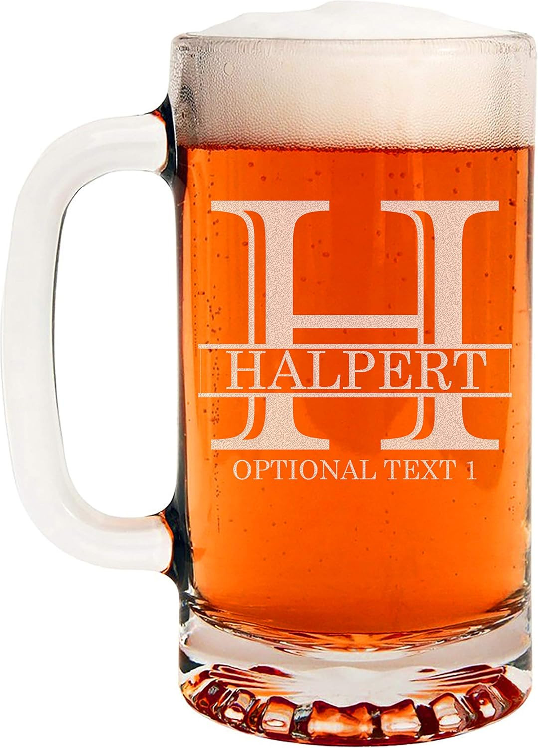 Personalized Etched 16oz Glass Beer Mug, Fathers Day Gift, Groomsmen Gift, Best gift for Him, Men... | Amazon (US)