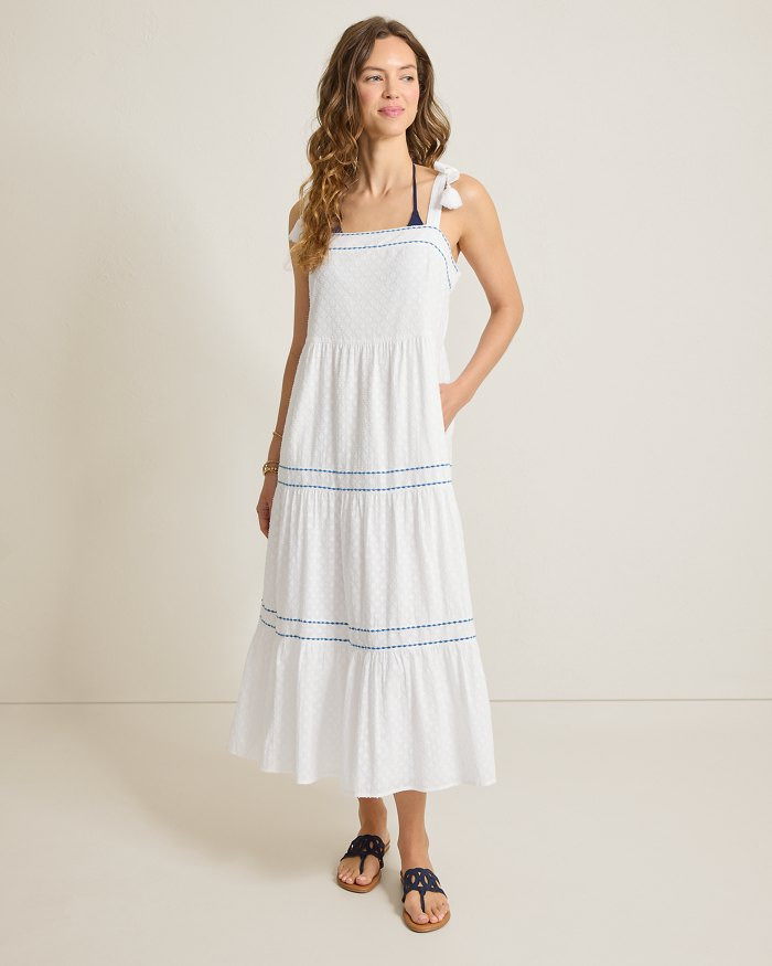 Cotton Clip Square-Neck Midi Coverup Dress | Tommy Bahama