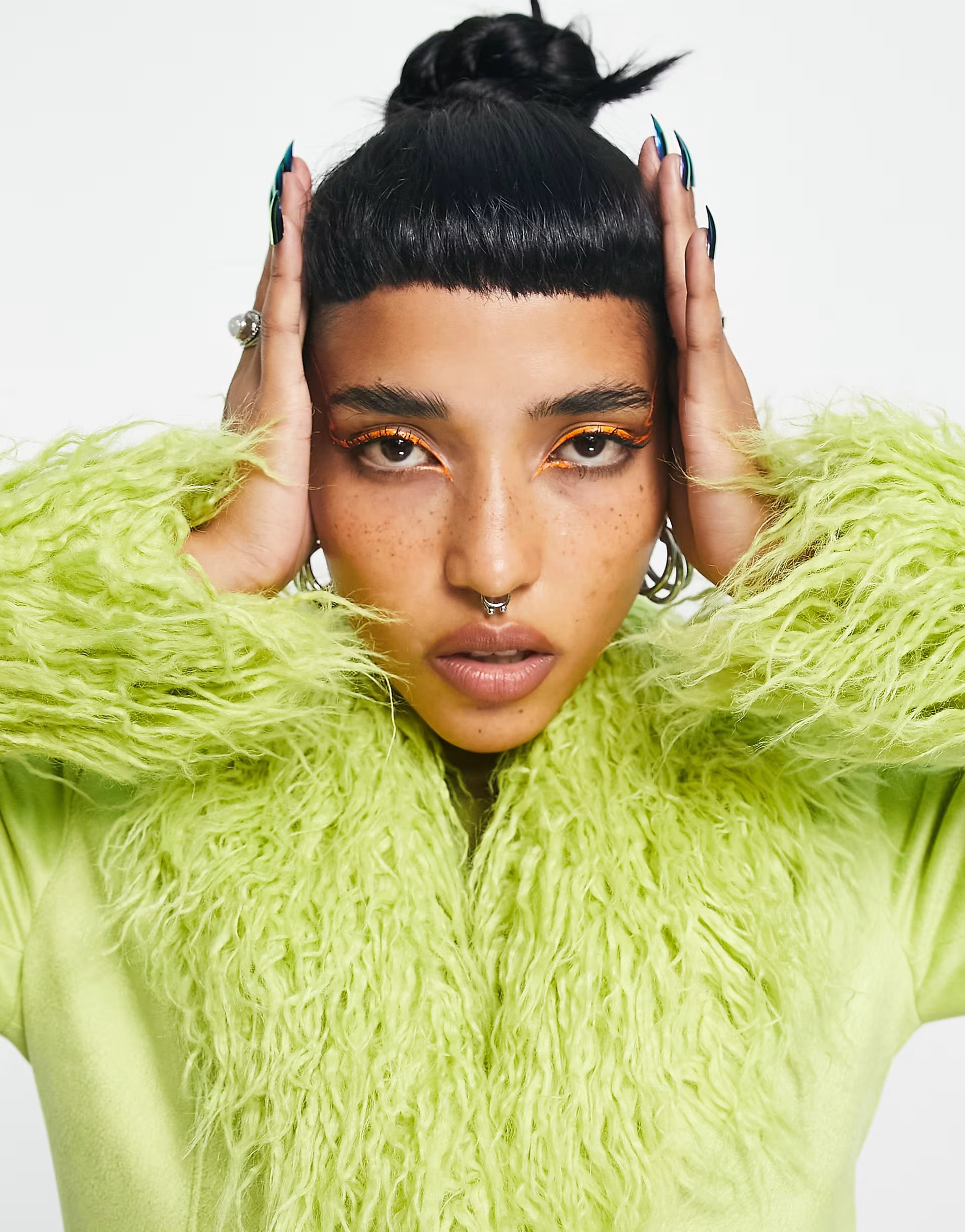 COLLUSION faux suedette jacket with faux-fur trims in light green | ASOS | ASOS (Global)