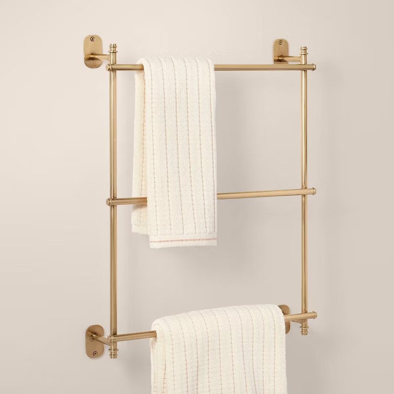 Wall-Mounted Brass Ladder Towel Rack Antique Finish - Hearth & Hand™ with Magnolia | Target