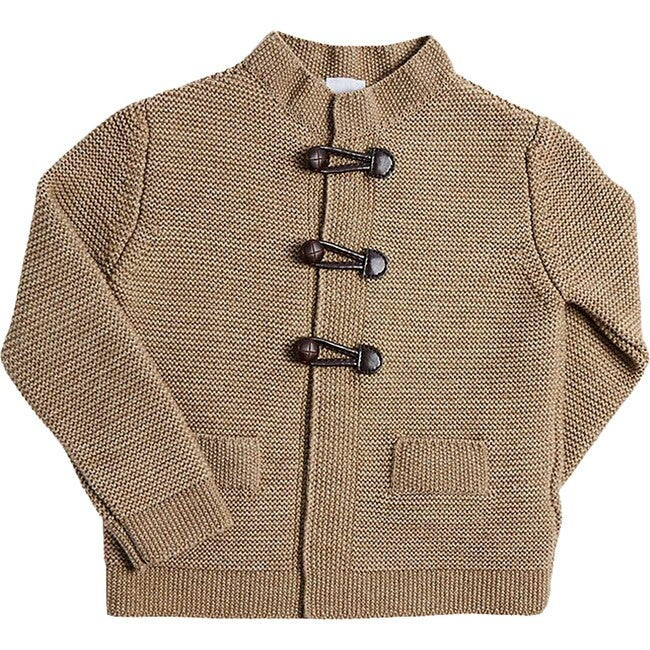 Toggle Fastening Knitted Cardigan, Oatmeal | Maisonette