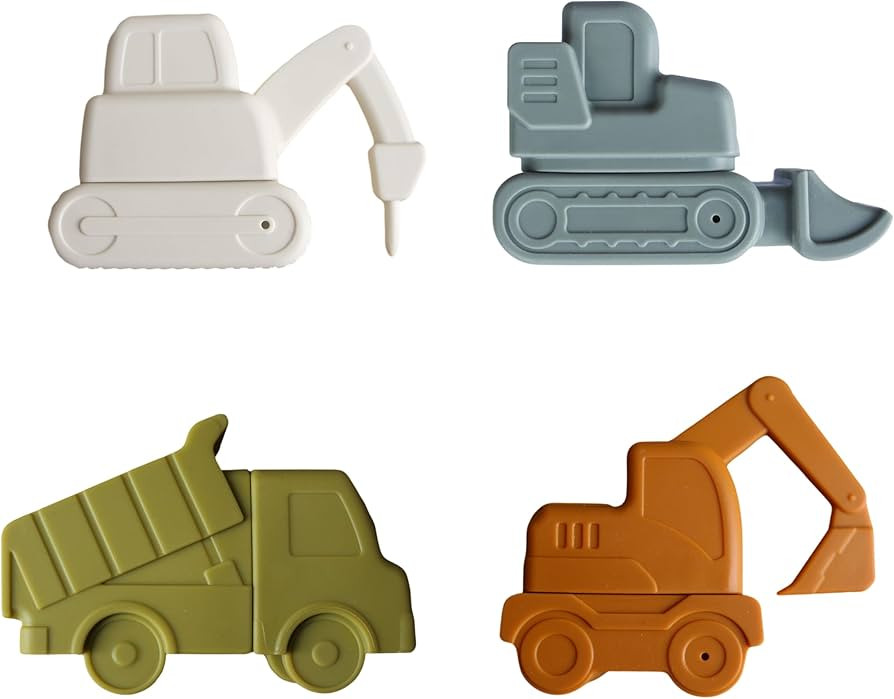 Marlowe & Co Silicone Vehicle Construction Bath Toy Set for Babies and Toddlers, Dishwasher Safe ... | Amazon (US)