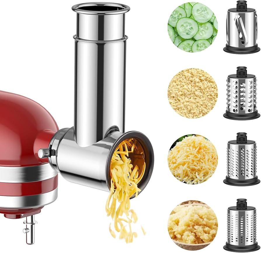 Stainless Steel Slicer Shredder Attachment for KitchenAid Stand Mixer, Salad Machine with Vegetab... | Amazon (US)