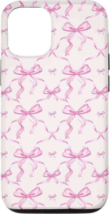 iPhone 13 Aesthetic Pink Ribbons and Bows in Watercolor Case | Amazon (US)