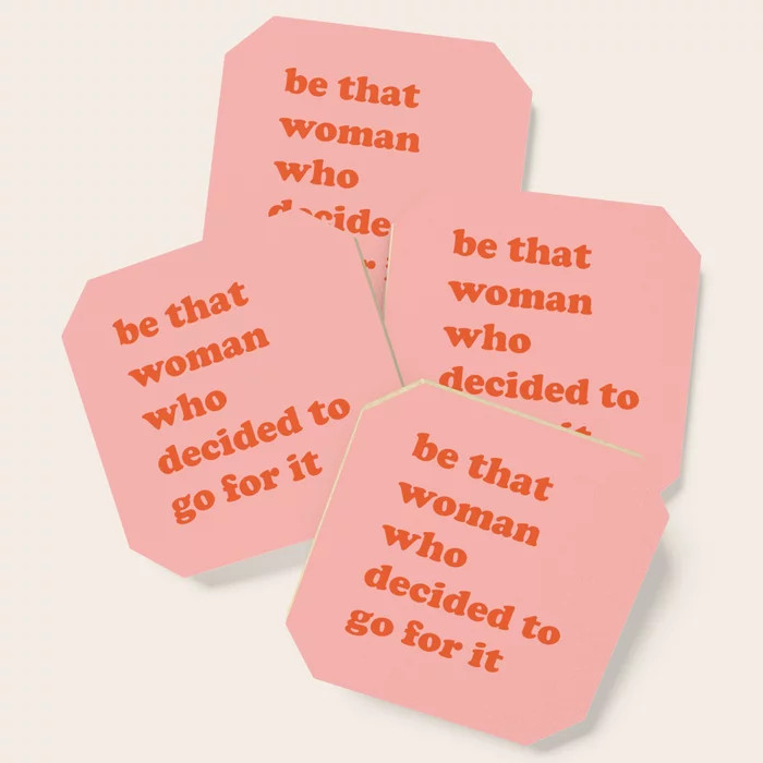 Female Empowerment Entrepreneur Quote Coaster | Society6