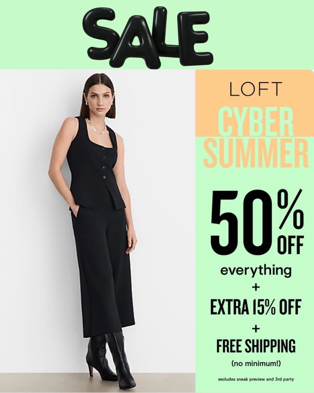 Huge SALE now at LOFT ‼️ 
50% off + an additional 15% off and enjoy FREE Shipping too !!!!

#LTKSaleAlert #LTKWorkwear #LTKTravel
#LTKPetite #LTKdayinmylife #LTKgrwm

https://liketk.it/6iODf