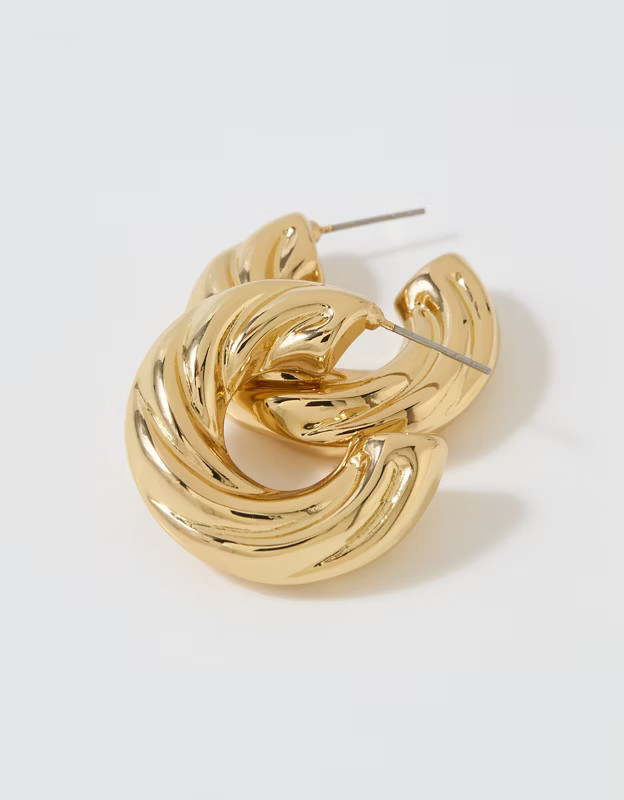 Aerie Chunky Croissant Hoop Earrings | Aerie