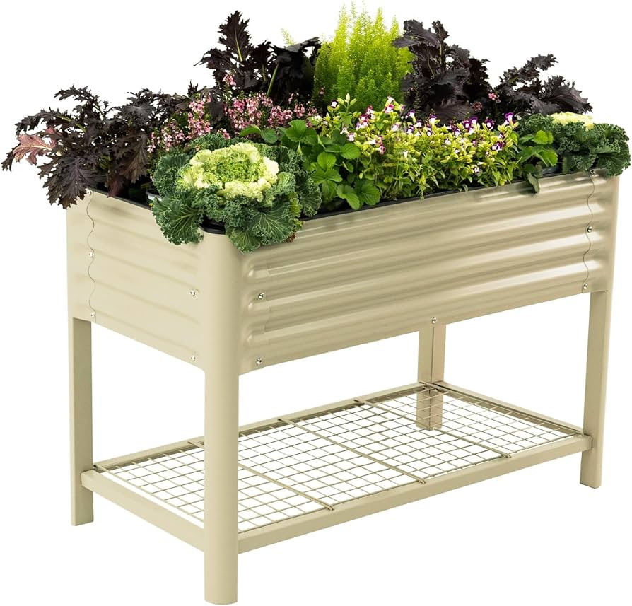 Elevated Raised Garden Bed-V Series, 2' x 4' Garden Beds with Legs & Storage Rack for Patio Porch... | Amazon (US)