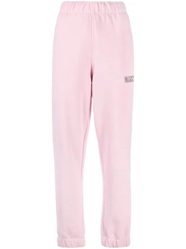 GANNI logo-embroidered Tapered Track Pants - Farfetch | Farfetch Global