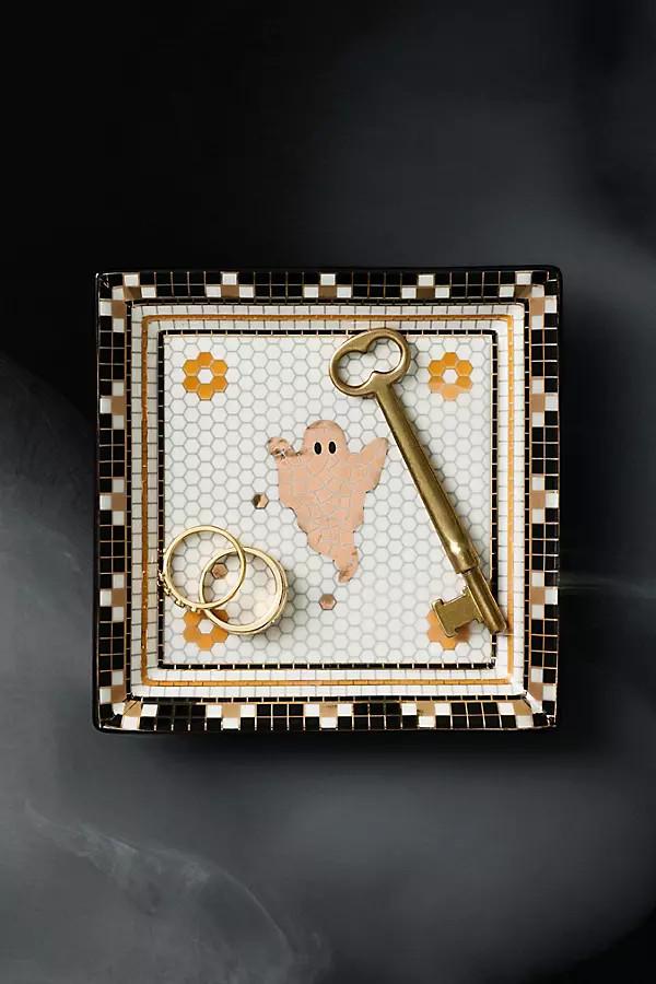 Bistro Tile 24k Gold Accent Halloween Vanity Tray | Anthropologie (US)