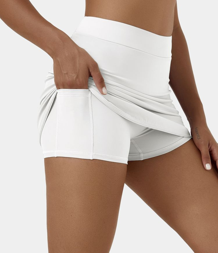 Women’s Everyday High Waisted Side Pocket 2-in-1 Micro Mini Golf Skirt-Clarity - Halara | HALARA