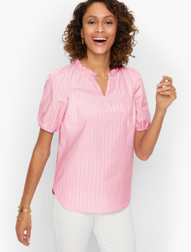 Ruffle Popover - City Stripe | Talbots