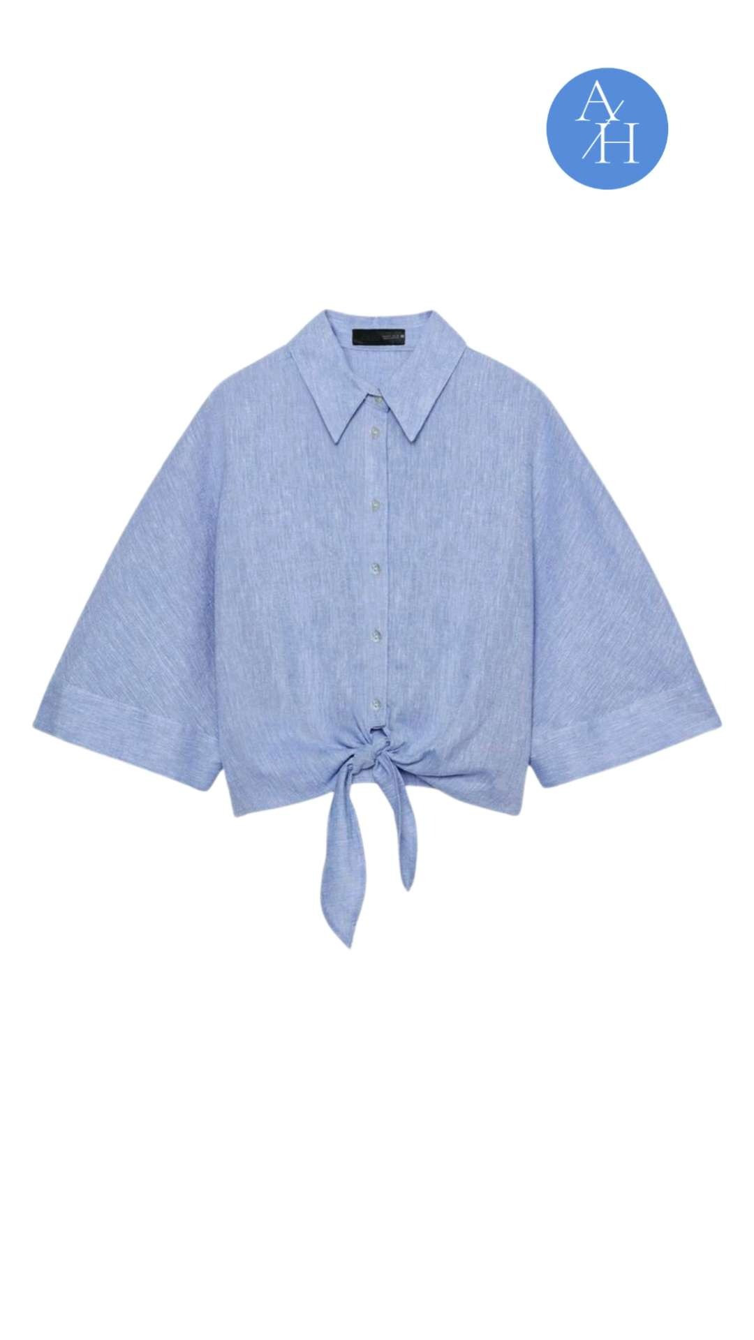 This best-selling tie-front shirt is one of those pieces you'll reach for all season long. 💙 Lightweight, polished, and incredibly versatile, it's easy to dress up with trousers or keep casual with your favorite denim or shorts. It's no surprise this one is a customer favorite!

❤️ Heart = Support my posts 
📌 Save = Summer outfit inspiration you’ll wear on repeat 
🛍️ Follow me on LTK for more timeless, feminine style. 

 #LTKootd #LTKSeasonal #LTKOver40