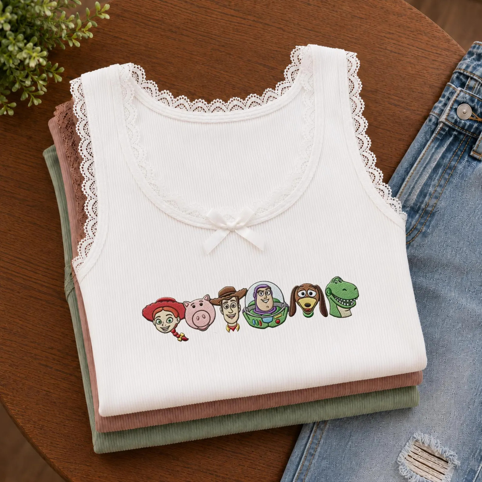 Toy Story Embroidered Tank Top, Vintage Toy Story Lace Cami with Woody Buzz Jessie, Retro Disney ... | Etsy (Global)