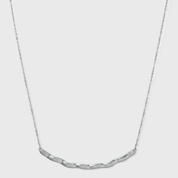 Hammered Metal Curved Bar Necklace - A New Day™ | Target