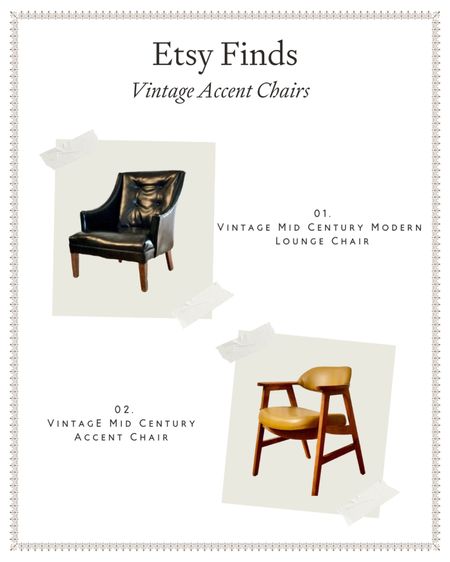 Etsy Finds: Mid Century Vintage Accent Chairs #leather #rare #original #homedecor #interiordesign #livingroom #modern #loungechair

#LTKhome
