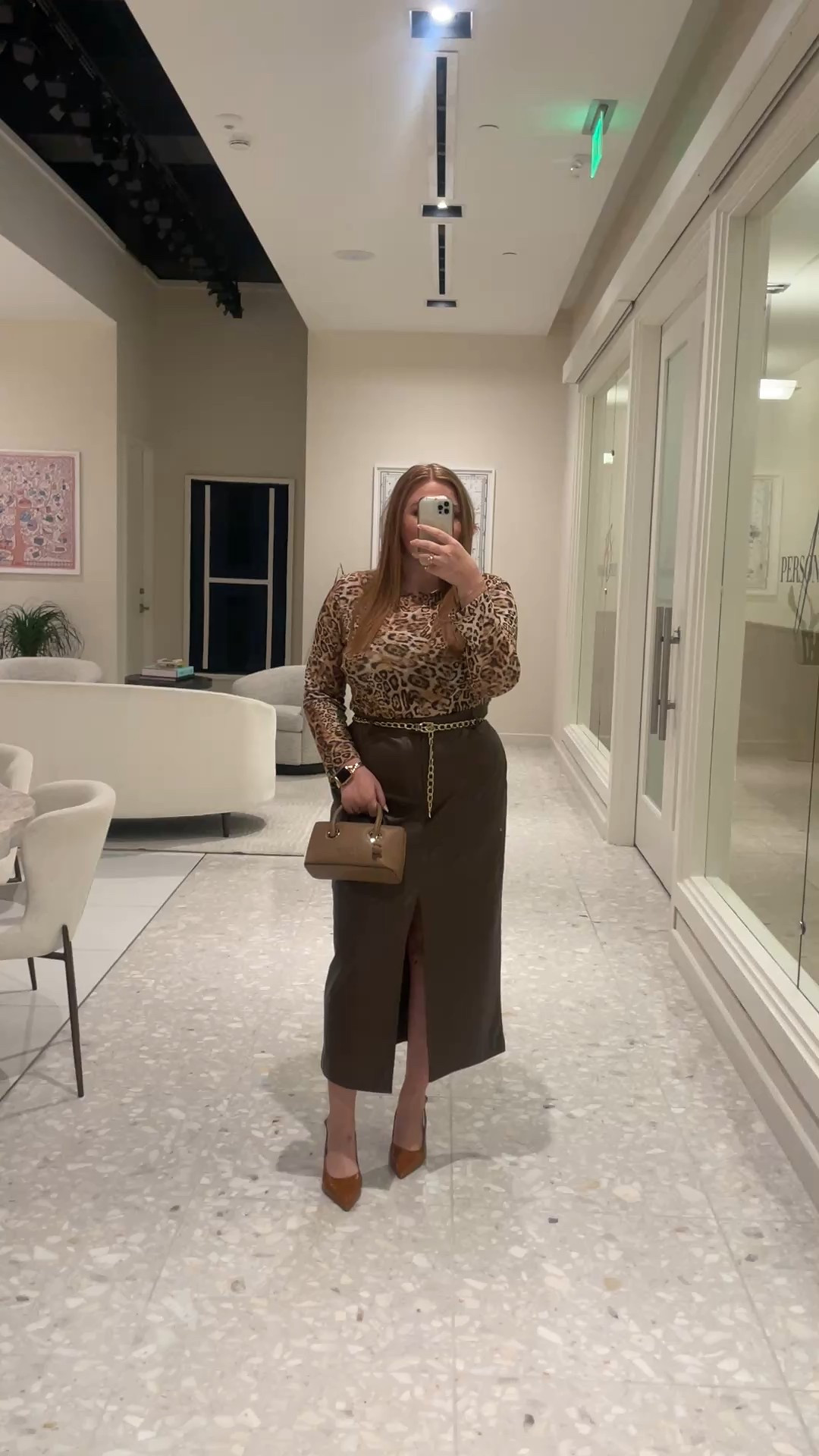 Women’s work outfit inspo, office neutrals with a pop of color, animal print, leopard shirt, mocha brown clothes, fall outfit, leather skirt, business women fashionable outfit, affordable and comfy every day outfit

#LTKMidsize #LTKWorkwear #LTKFindsUnder100