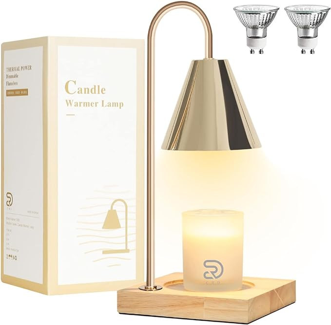 CRD Candle Warmer Lamps, Dimmable Candle Lamp, Top Down Candle Warmers, Wood Base Candle Melting ... | Amazon (US)