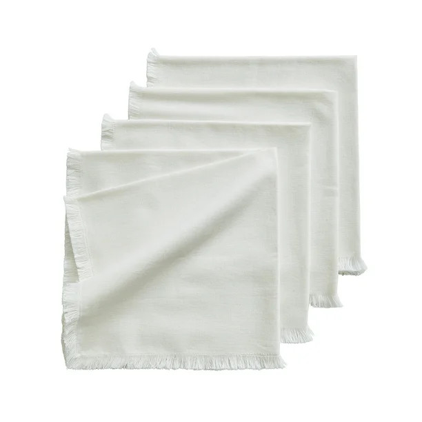 Better Homes & Gardens 8-Piece Cotton Napkin and Napkin Ring Set, Ivory - Walmart.com | Walmart (US)