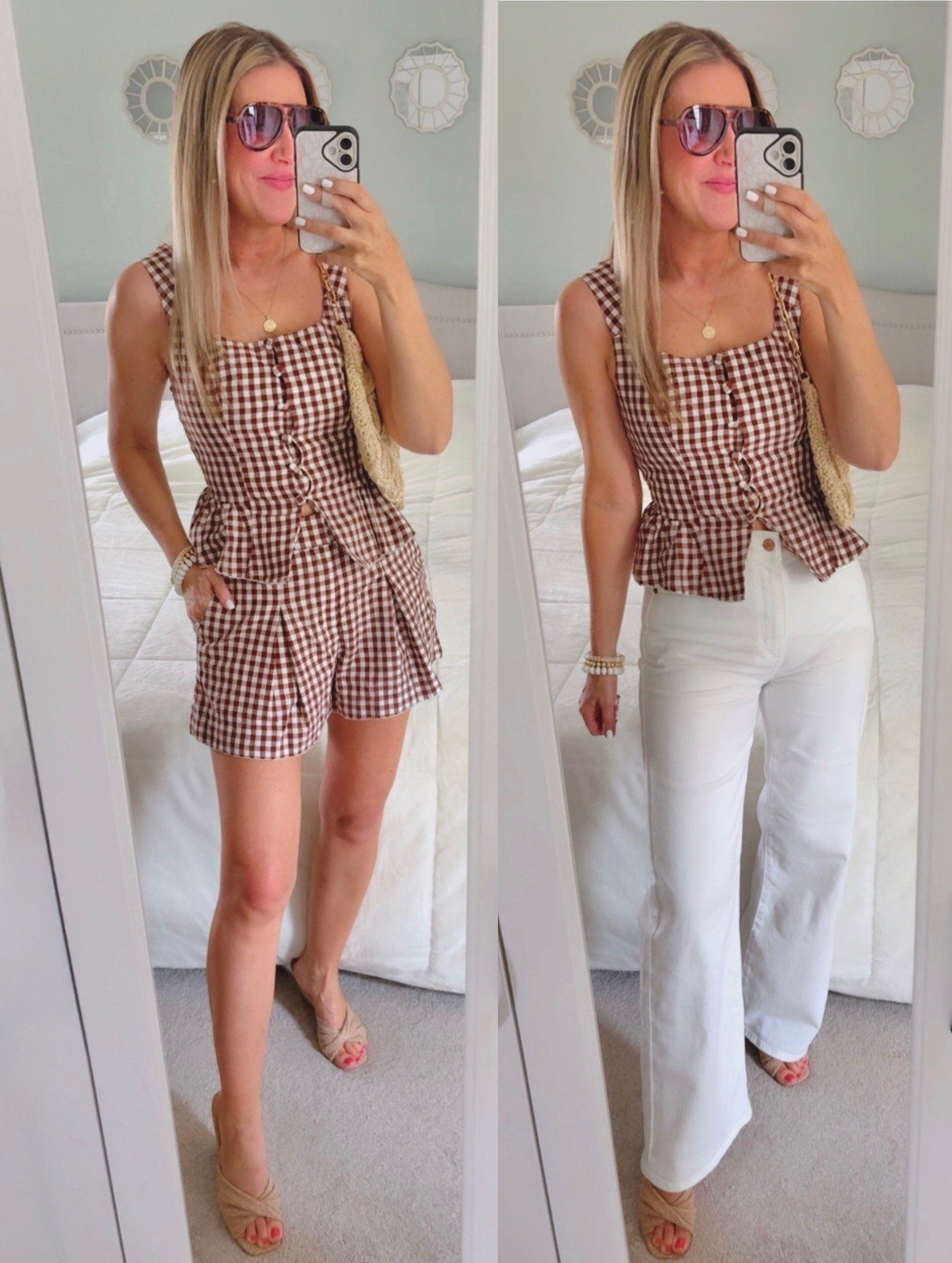 Gingham is trending! This set is adorable! Perfect for Mothers Day, graduation parties, vacation, ect! (tts, small in both top & shorts)

#LTKMothersDay #LTKootd #LTKOver40